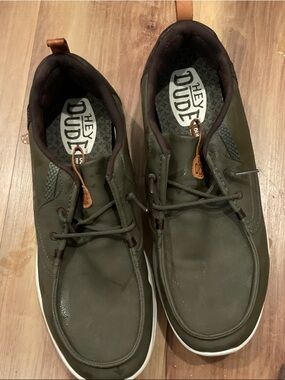 Hey Dude Men's Olive Green Wally Drift Classic